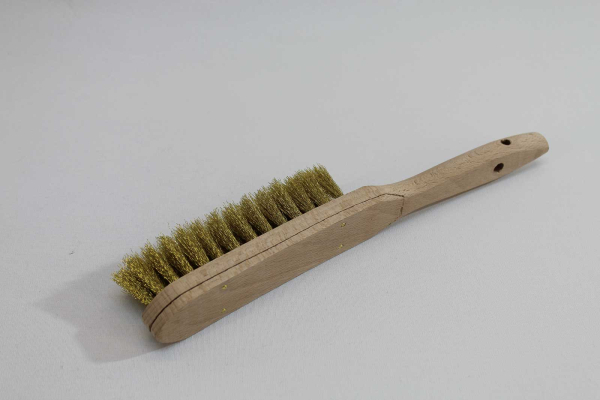 Drahtbürste 4-reihig, 29 cm, Messingdraht gewellt